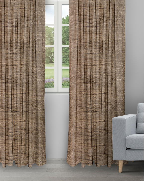Oreo - Coffee Gold Oreo - Coffee/ Gold Ripple Fold Drapes - Image 1