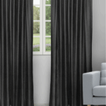 Orlando - Black / Gray Ripple Fold Drapes