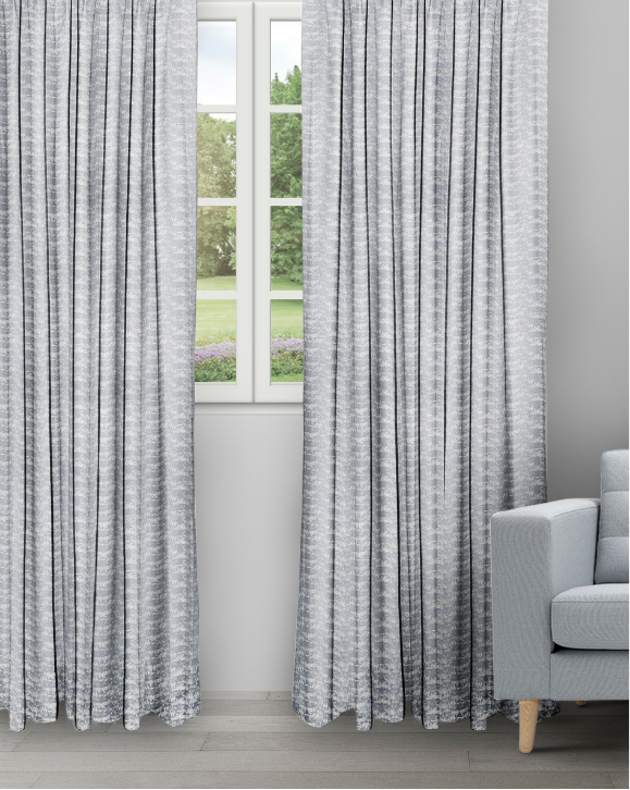 Pyramid - Dusty Blue Pyramid - Dusky Blue Ripple Fold Drapes - Image 1