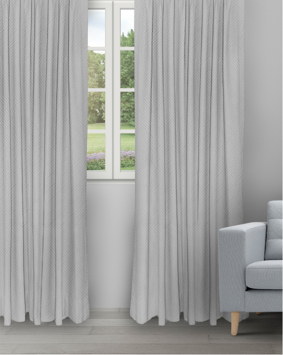Sand Bubble - Lite Gray Sand Bubble - Light Gray Ripple Fold Drapes - Image 1