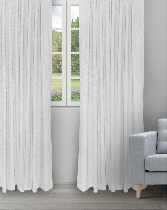 Sand Bubble - Snow White Sand Bubble - Snow White Ripple Fold Drapes - Image 1