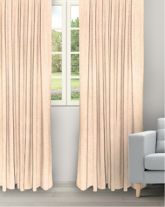 Sand Texture - Beige Sand Texture - Beige Ripple Fold Drapes - Image 1
