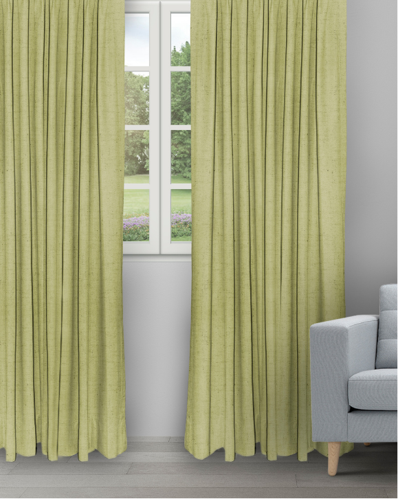 Sand Texture - Olive Sand Texture - Olive Green Ripple Fold Drapes - Image 1
