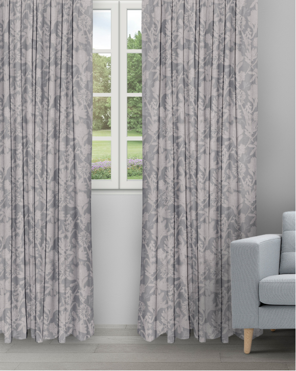 Serena Drapes - Smoke (1) Florist - Smoke Ripple Fold Drapes - Image 1