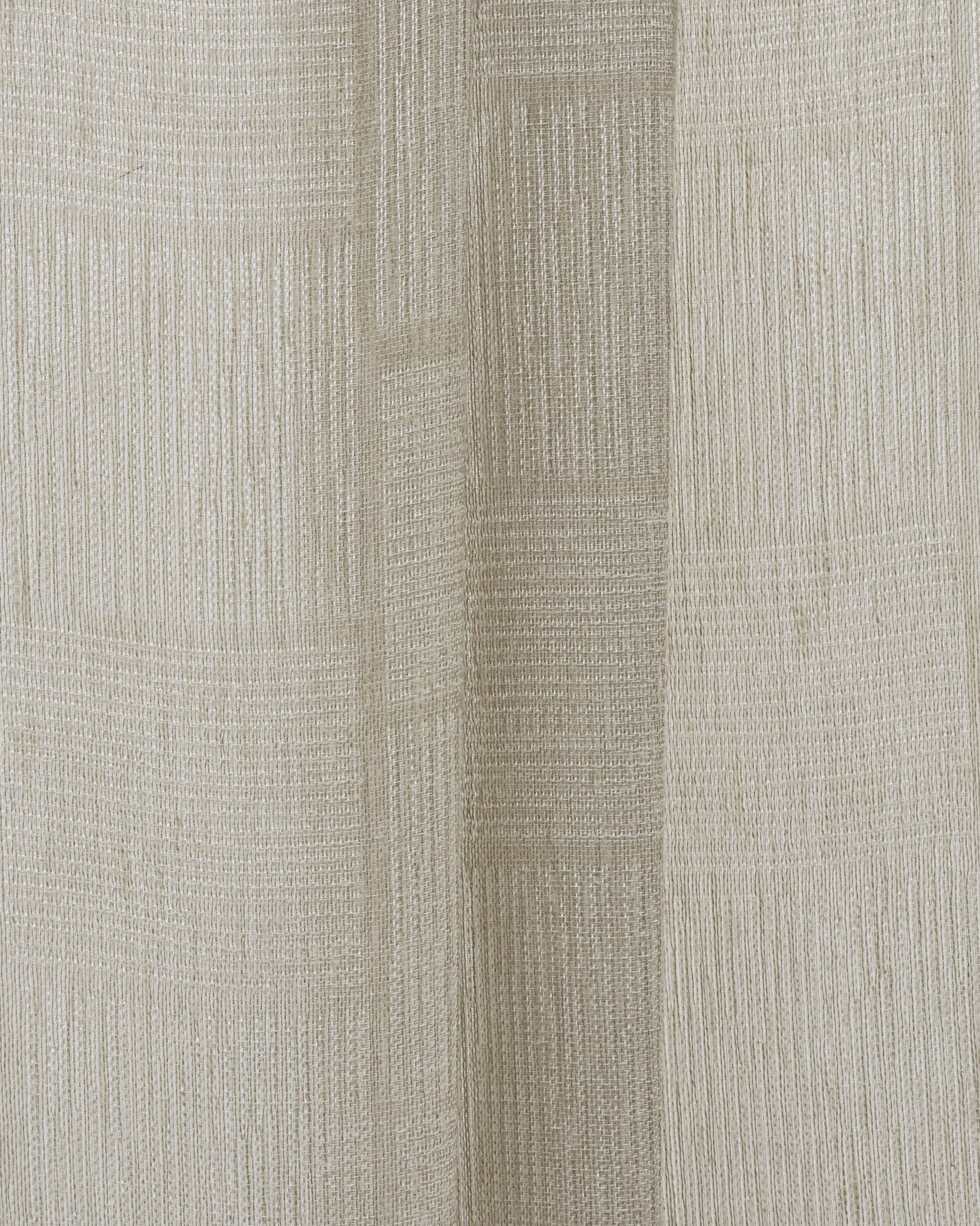 Buffalo Striped Semi Sheer - Sand - Folded Buffalo Striped Semi Sheer Fabric Swatch- Sand - Image 1