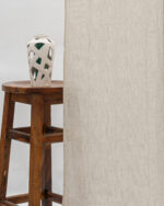 Buffalo Striped Sheer Ripple Fold Curtains - Beige