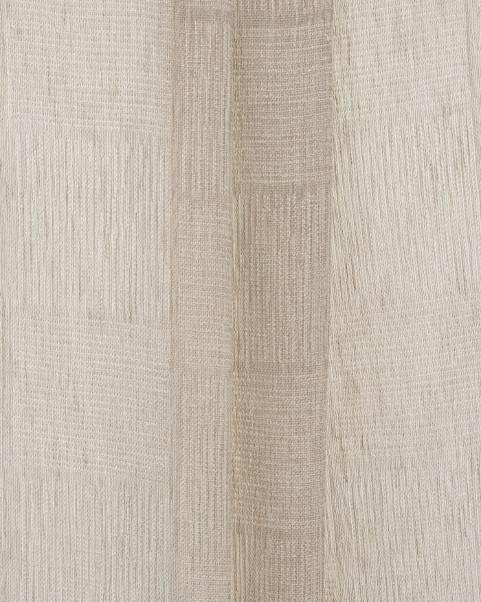 Buffalo Striped Sheer Ripple Fold Curtains - Beige - Image 2