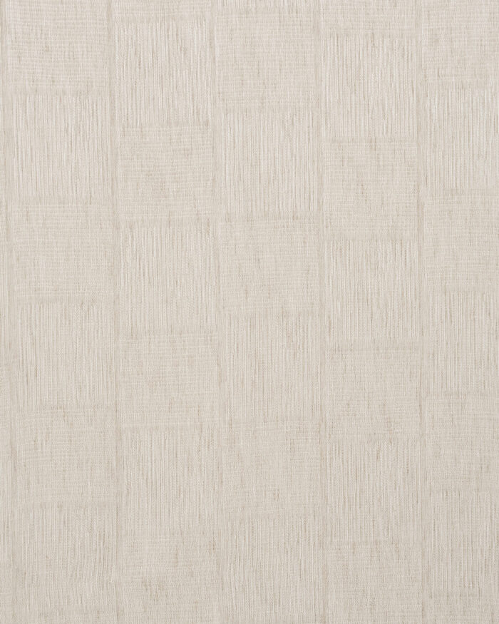 Buffalo Striped Semi Sheer Roman Shades - Beige - Image 2