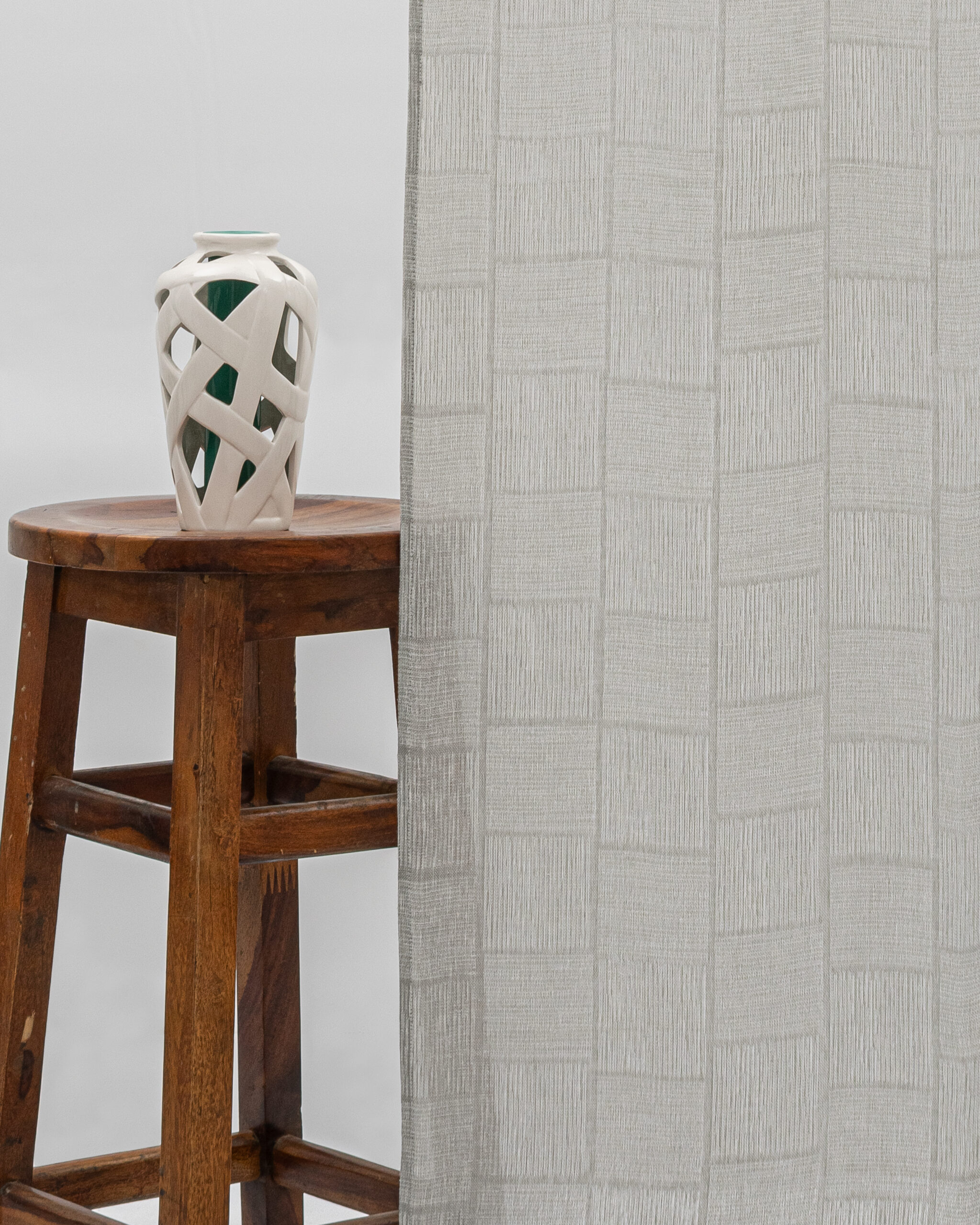 Buffalo Striped Sheer - Gray - Curtain Buffalo Striped Sheer Ripple Fold Curtains- Gray - Image 1