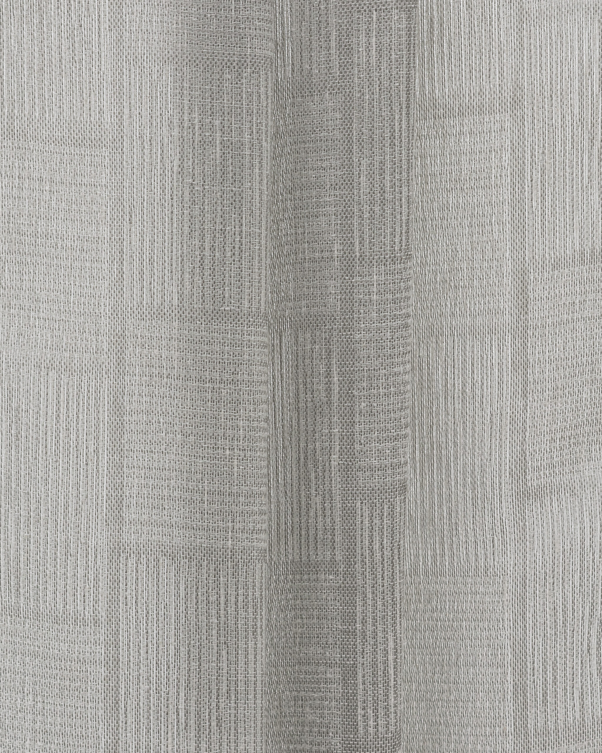 Buffalo Striped Sheer - Gray - Folded Buffalo Striped Sheer Fabric Swatch- Gray - Image 1