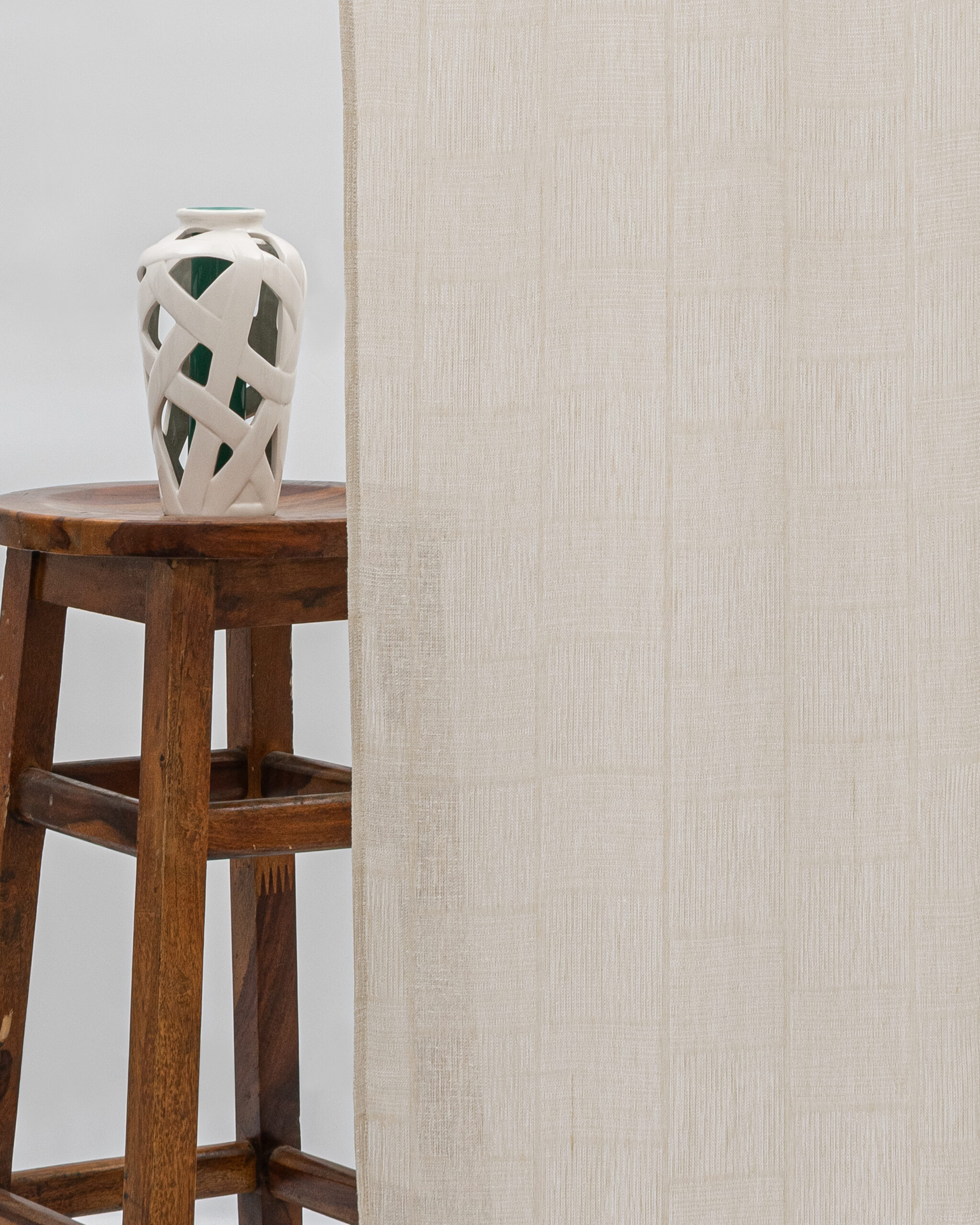 Buffalo Striped Sheer - Oatmeal - Curtain Buffalo Striped Semi Sheer Curtains - Oatmeal - Image 1