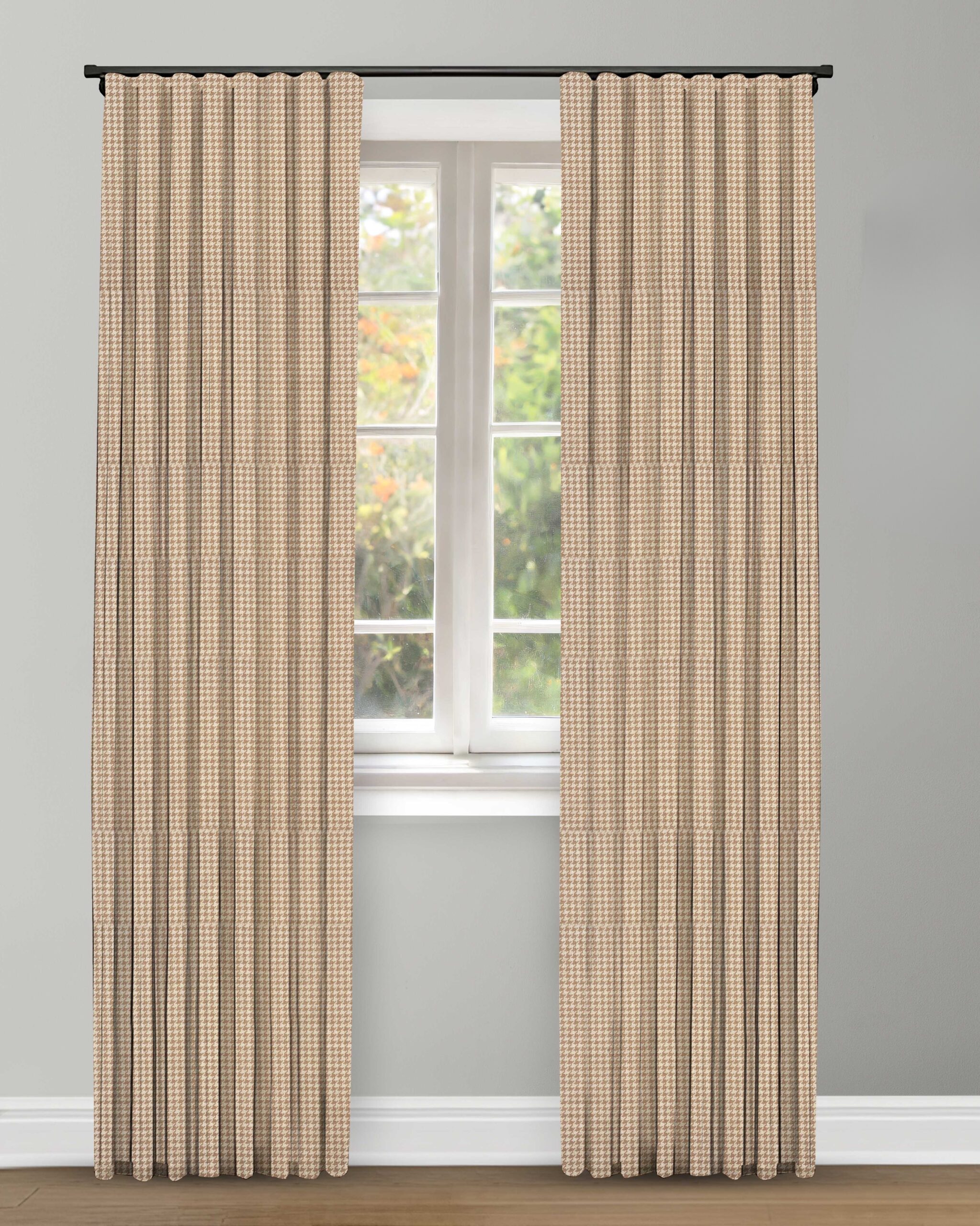 Classic Houndstooth Camel - Curtains Classic Houndstooth - Camel Custom Curtains - Image 1