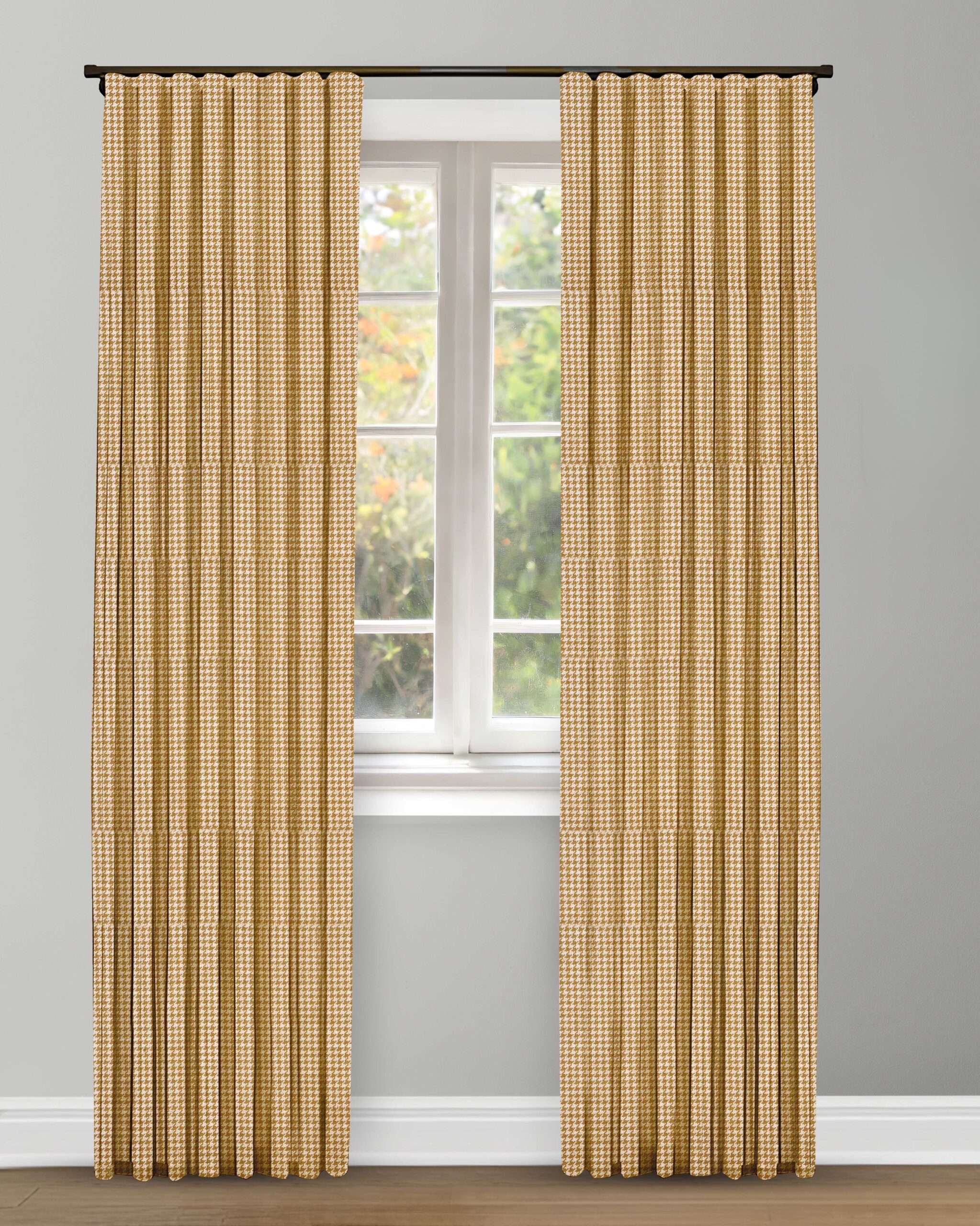 Classic Hounstooth Mustard - Curtains Classic Houndstooth - Mustard Custom Curtains - Image 1