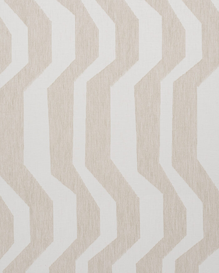 Cosmo Striped Semi Sheer Ripple Fold Curtains- Beige - Image 3