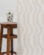 Cosmo Striped Semi Sheer Curtains - Natural