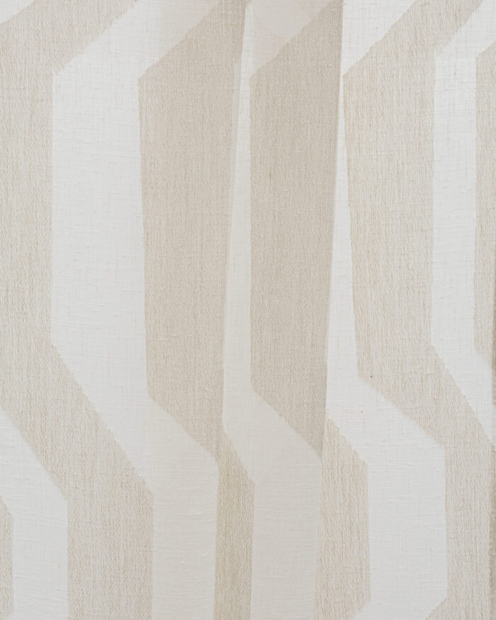 Cosmo Striped Semi Sheer Curtains - Natural - Image 2