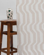 Cosmo Striped Semi Sheer Ripple Fold Curtains - Sand