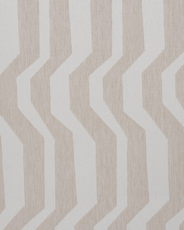Cosmo Striped Semi Sheer Ripple Fold Curtains - Sand - Image 3