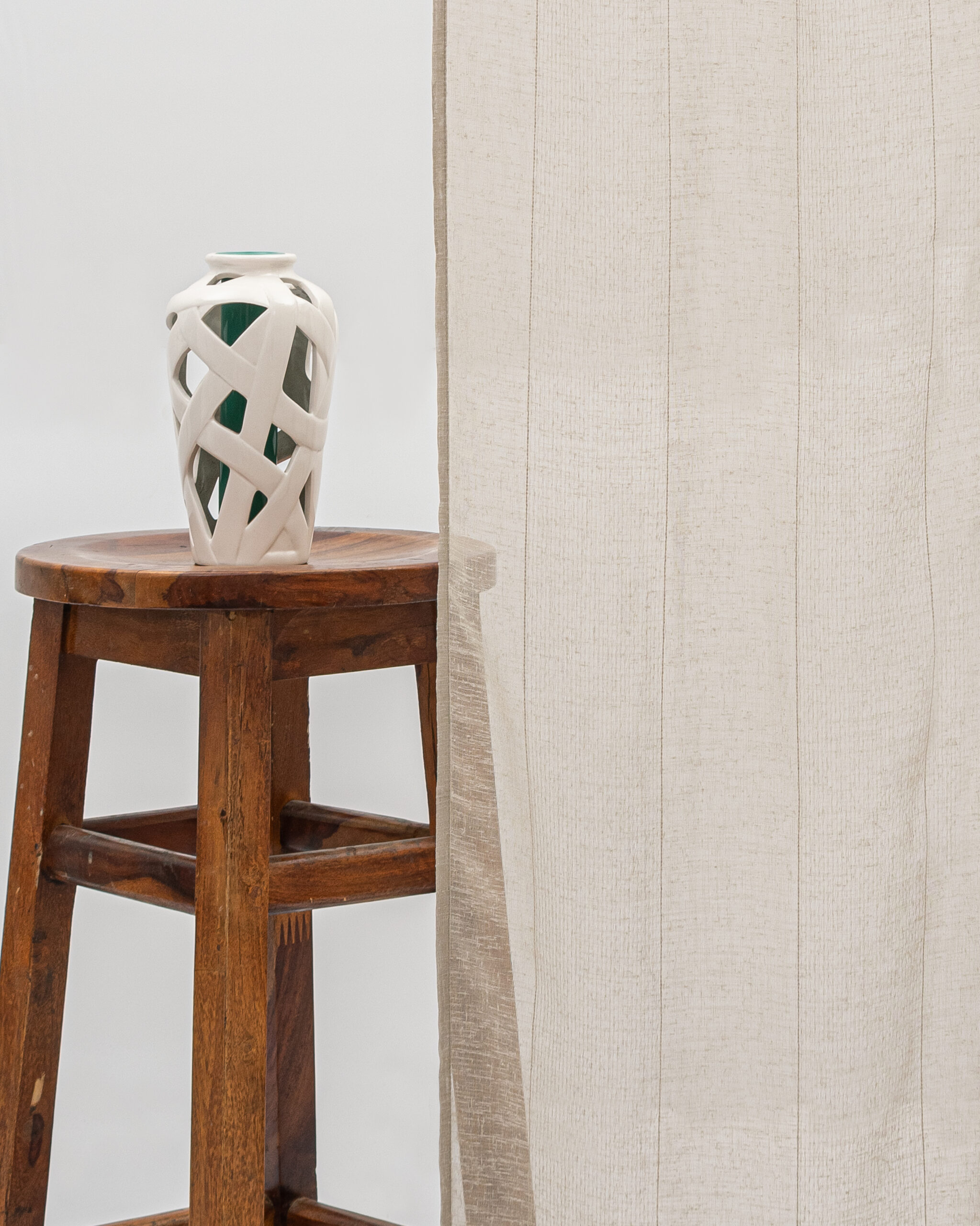 Mercer Striped Sheer - Mocha - Curtain Mercer Striped Sheer Curtains- Mocha - Image 1