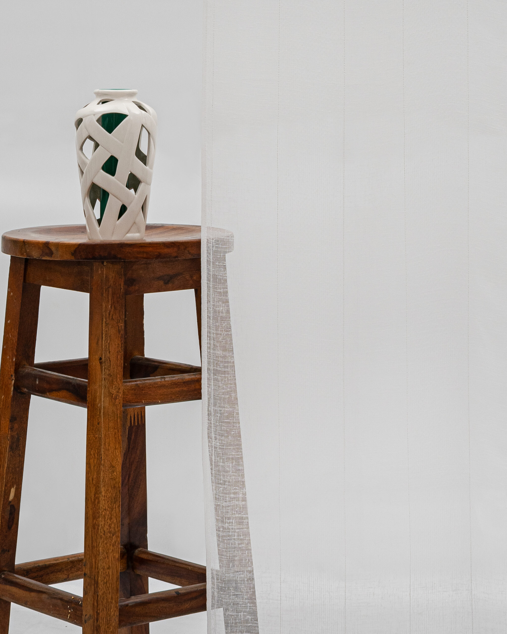 Mercer Striped Sheer - Snow - Curtain Mercer Striped Sheer Ripple Fold Curtains- Snow - Image 1