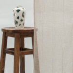 Mercer Striped Sheer Ripple Fold Curtains- Taupe