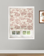 French Toile - Misty Rose Roman Shades