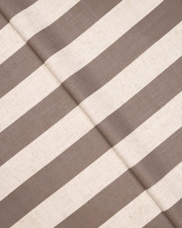 Vintage Linen Stripes - Camel Roman Shades - Image 3