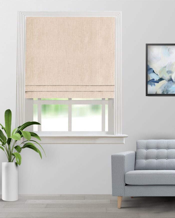 Almond - Butterscotch Textured Roman Shades - Image 3
