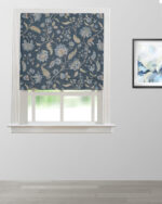 Blooming Spring - Navy Blue Roman Shades