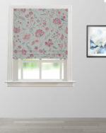 Blooming Spring - Rosy Aqua Roman Shades