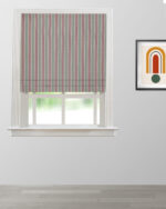 Boardwalk Stripe - Rosy Teal Roman Shades