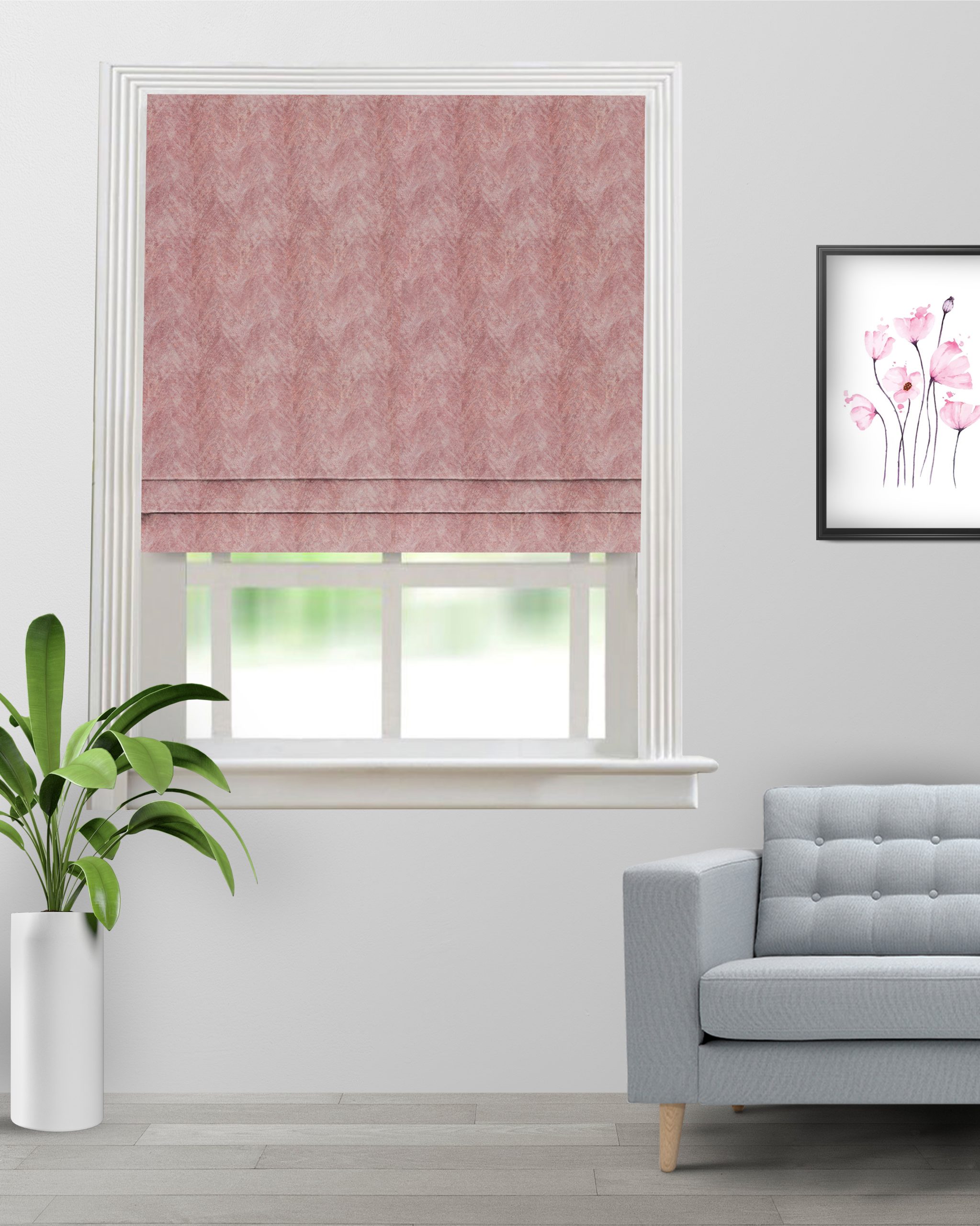 Celeste-Coral-Roman-Shade-image-scaled-1.jpg Celeste - Coral Custom Roman Shades - Image 1