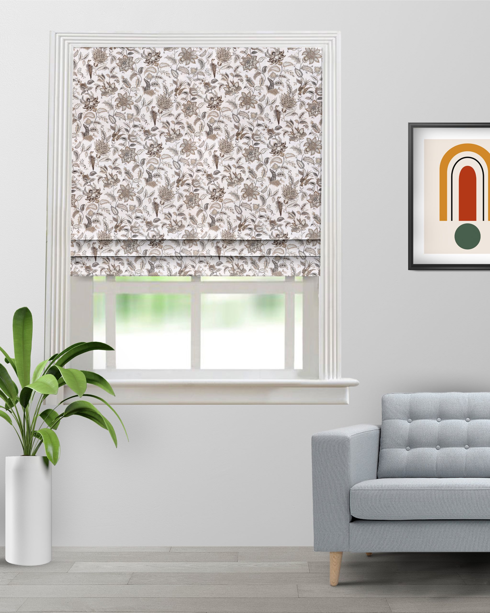 Chelsea-Floral-Earth-Roman-Shade-image-scaled-1.jpg Chelsea Floral - Earth Color Roman Shades - Image 1