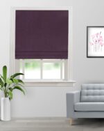 Colonial - Plum Cotton Roman Shades