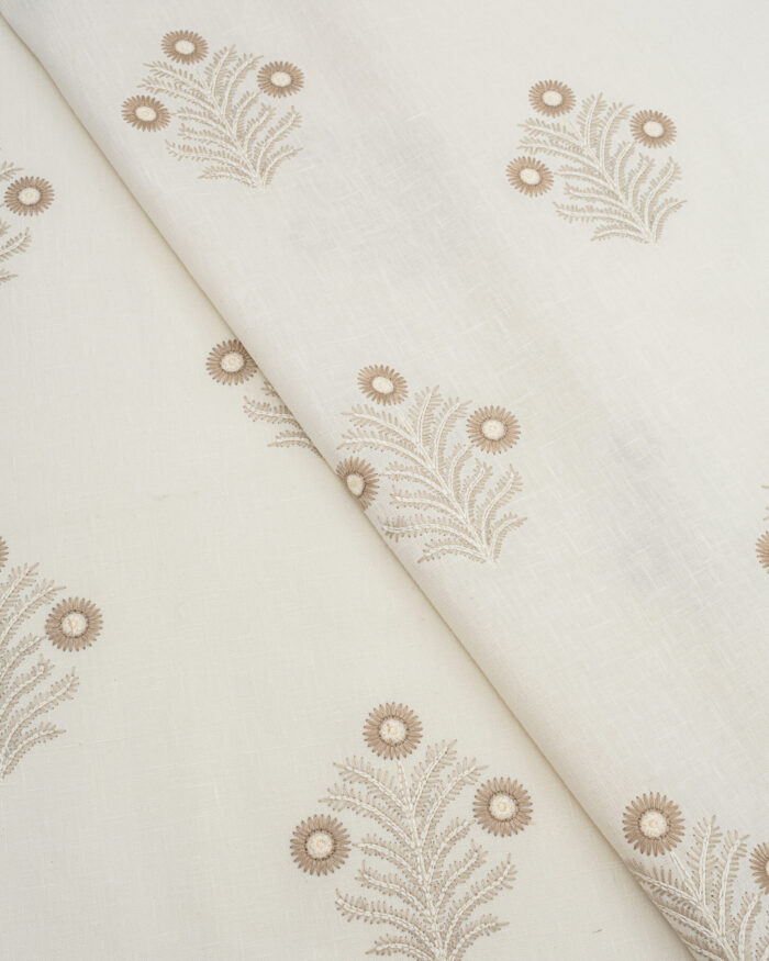 Embroidered Hailee - Cyrus Beige Roman Shades - Image 3
