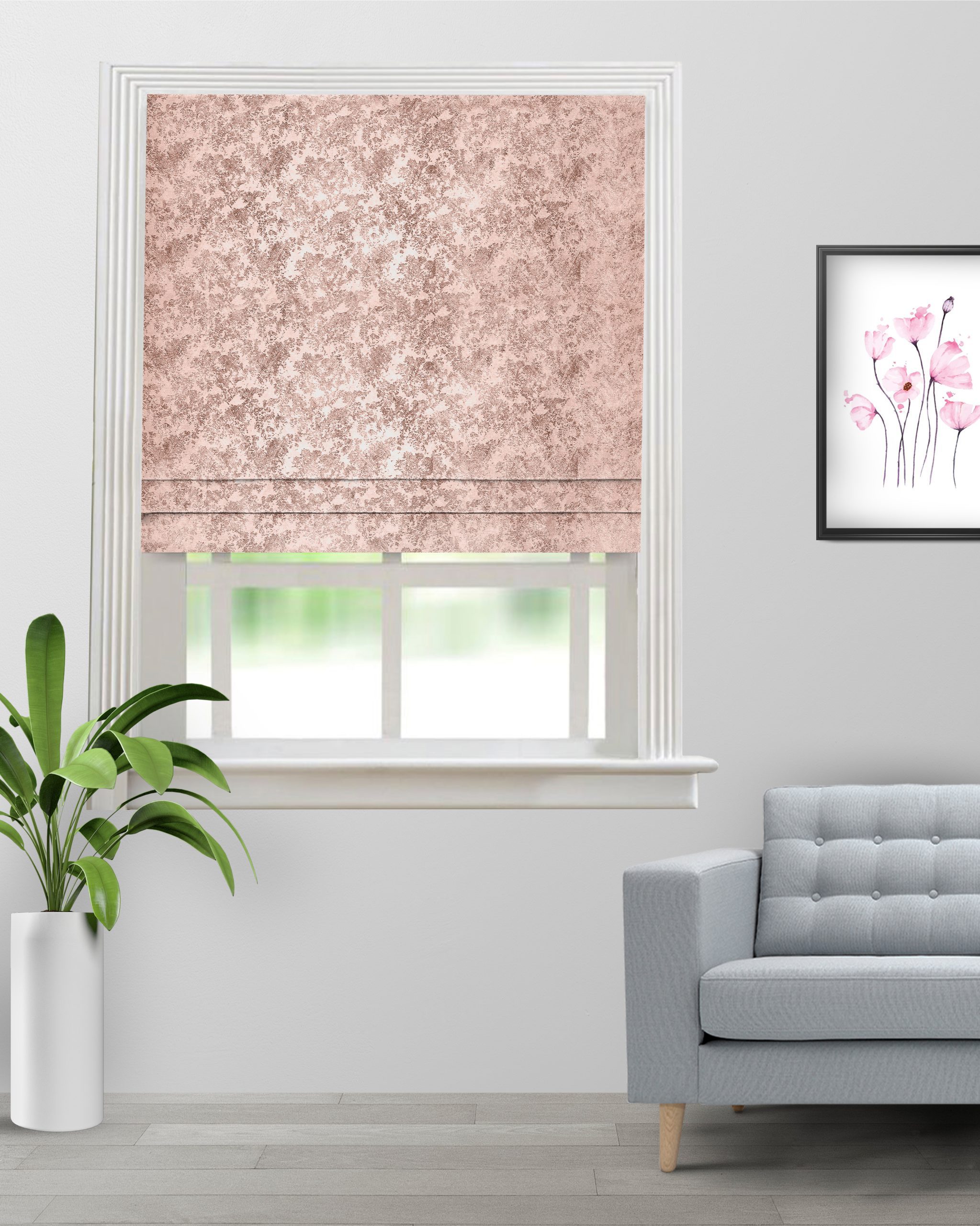 Drizzle-Salmon-Roman-Shade-image-scaled-1.jpg Drizzle - Salmon Roman Shades - Image 1
