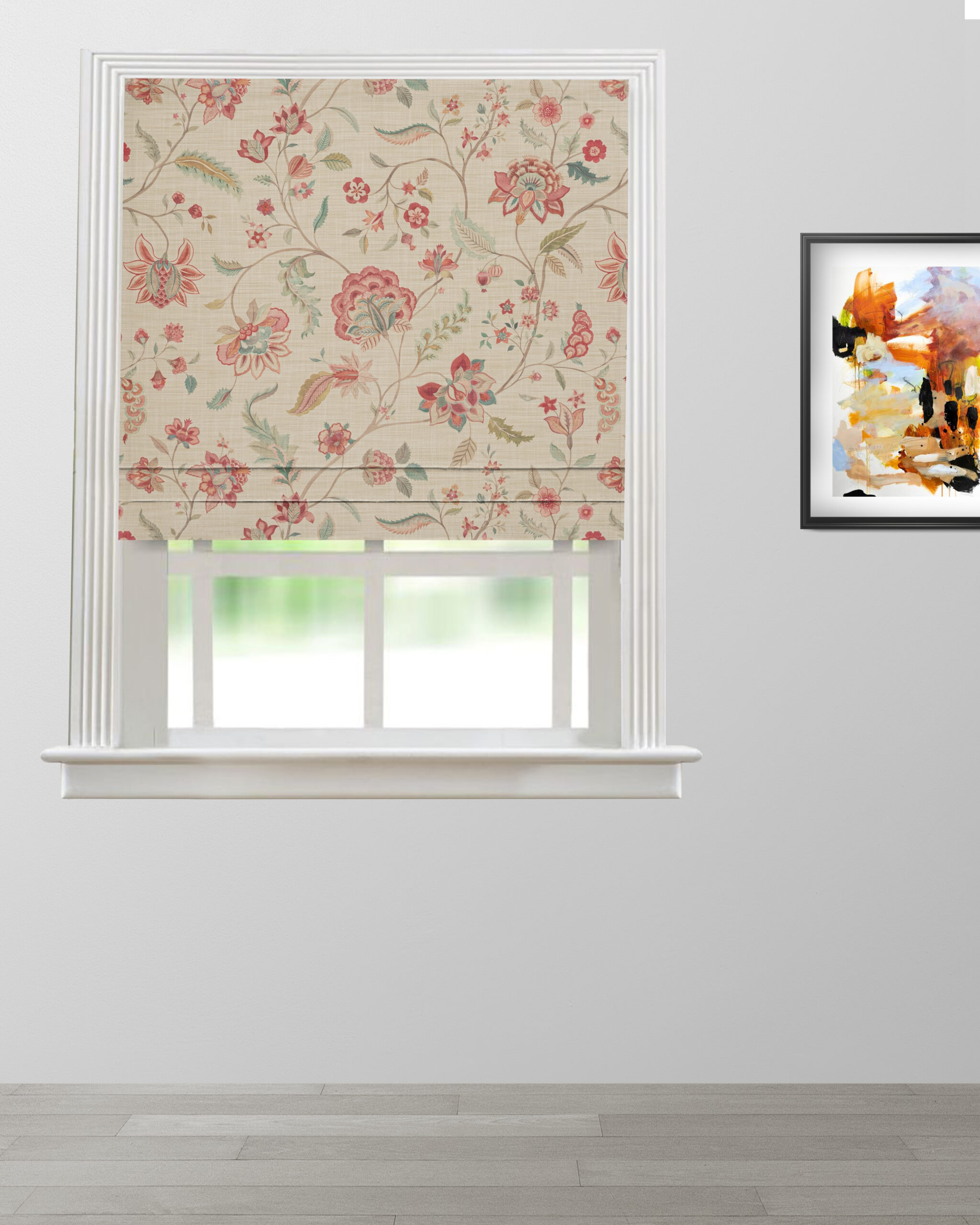 Durbar-CH-714-Roman-Blooming-Spring-Tangerine-Red-scaled-1.jpg Blooming Spring - Tangerine Red Roman Shades - Image 1