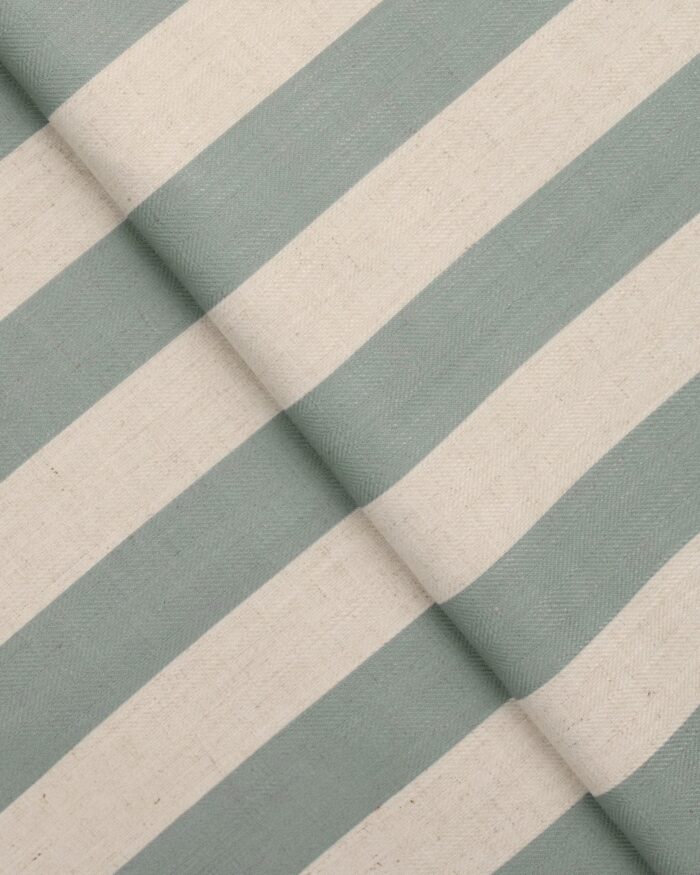 Vintage Linen Stripes - Sea Foam Roman Shades - Image 2