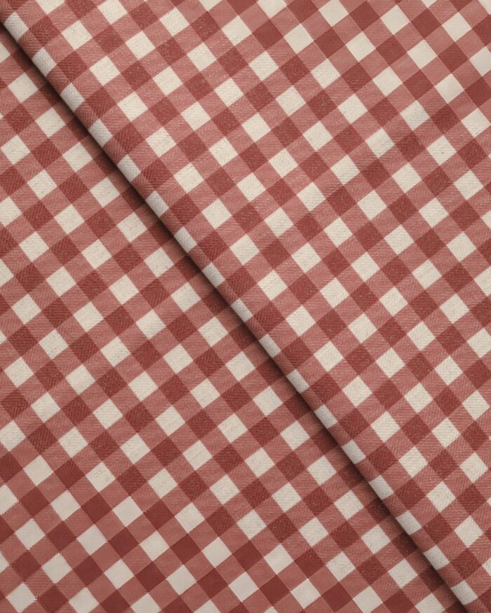 Gingham Check - Crimson Red Roman Shades - Image 3