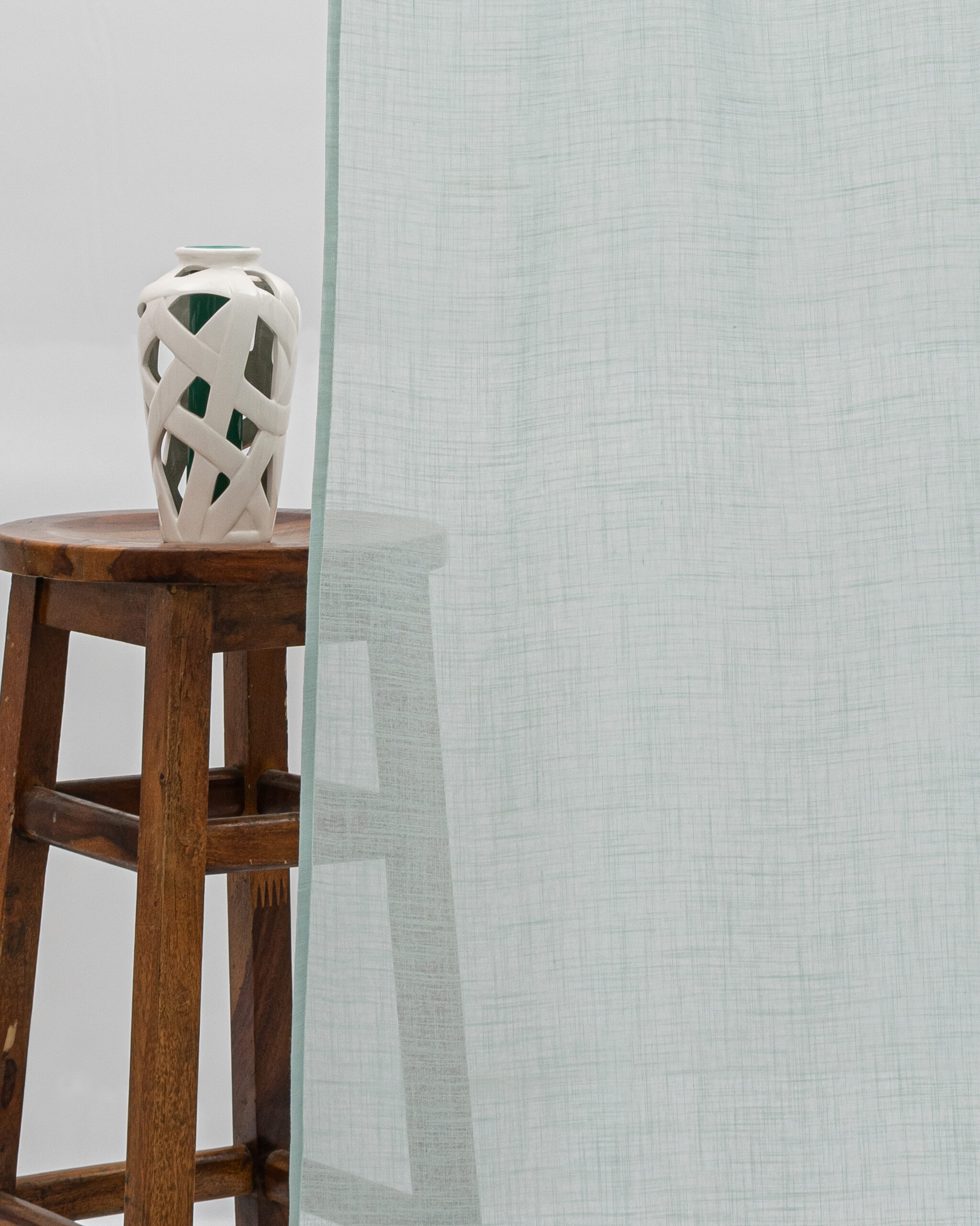 Lush Linen Sheer - BlueGray - Curtain Lush Linen Sheer Curtains- Blue/Gray - Image 1