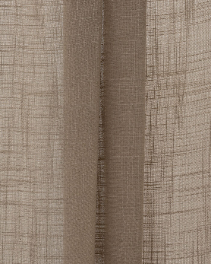 Lush Linen Sheer Curtains- Brown - Image 2