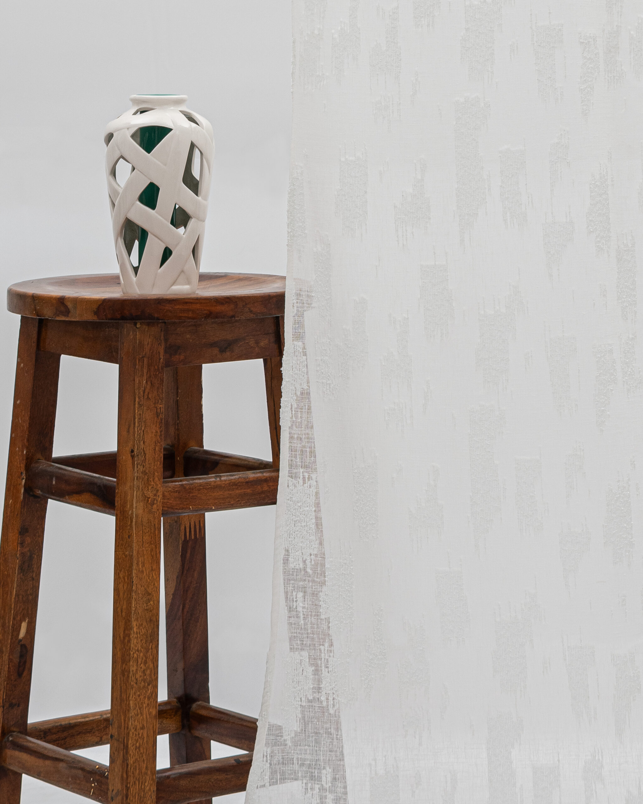 Oasis Slub Textured Sheer- Rice Paper - Curtain Oasis Slub Textured Sheer Ripple Fold Curtains- Rice Paper - Image 1