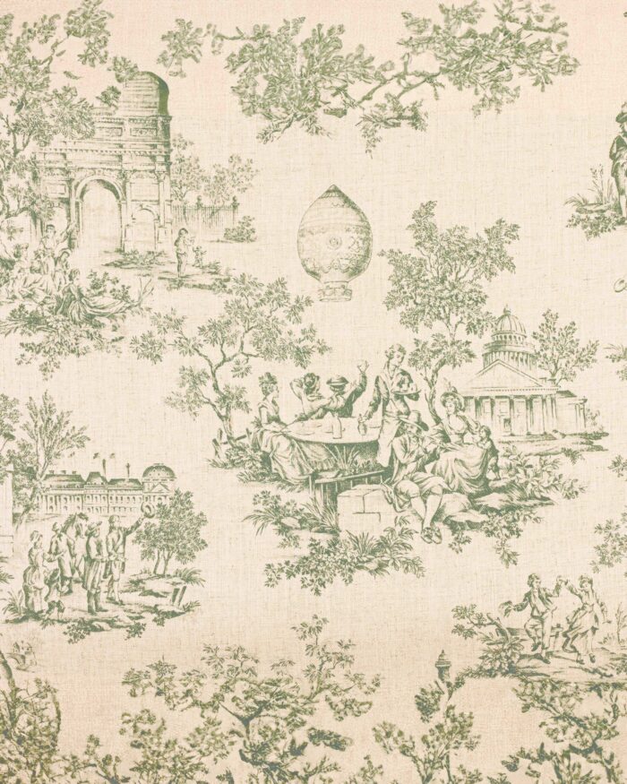 French Toile - Sea Green Roman Shades - Image 3