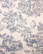 French Toile - Steel Blue Roman Shades - Image 3