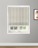 Vintage Linen Stripes - Sea Foam Roman Shades