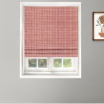 Gingham Check - Crimson Red Roman Shades