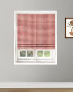 Gingham Check - Crimson Red Roman Shades