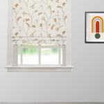 Embroidered Silvy - Copper Roman Shades