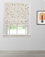 Embroidered Silvy - Sage Green Roman Shades