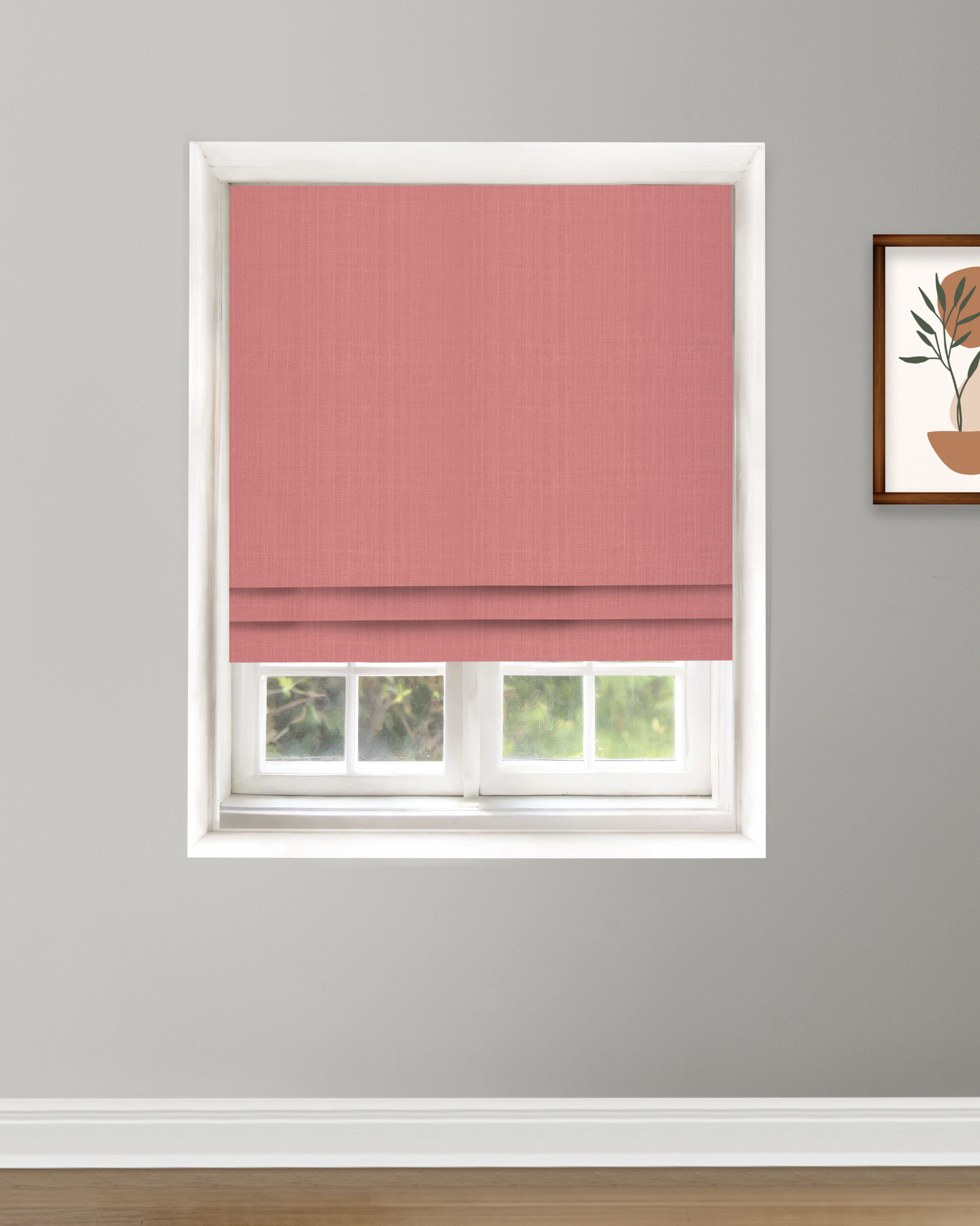 Roman-Shahdes-scaled-1.jpg Herringbone Plains - Rose Pink Roman Shades - Image 1